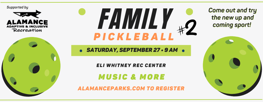 white background with two large green pickleballs and text overlay.