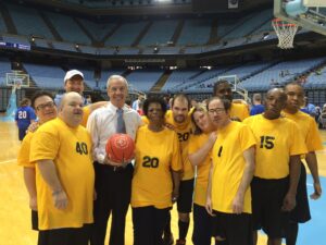 photo of SOAC athletes with Roy Williams 2014