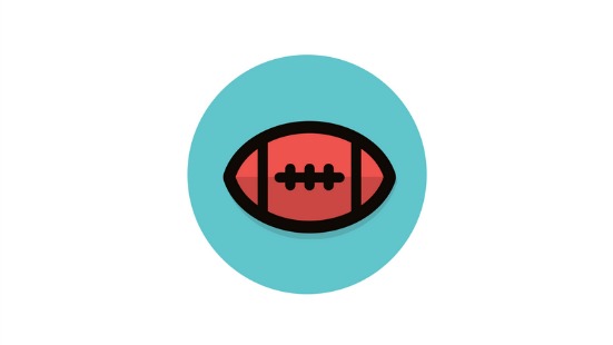 football on a blue circle background