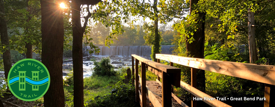 A view of a bridge at Haw River Trail at Great Bend Park, Glencoe.