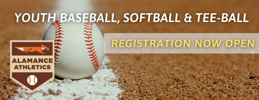 image of a baseball on dirt with a logo and text overlay