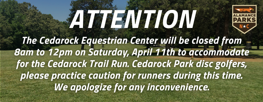 background image of a park with a logo in the top right corner and text overlay annoucning a park delayed opening for a community event.